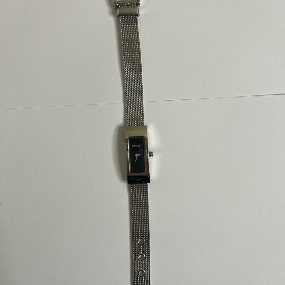 Dkny Silver Mesh Bracelet Watch Rectangular Face - image 2